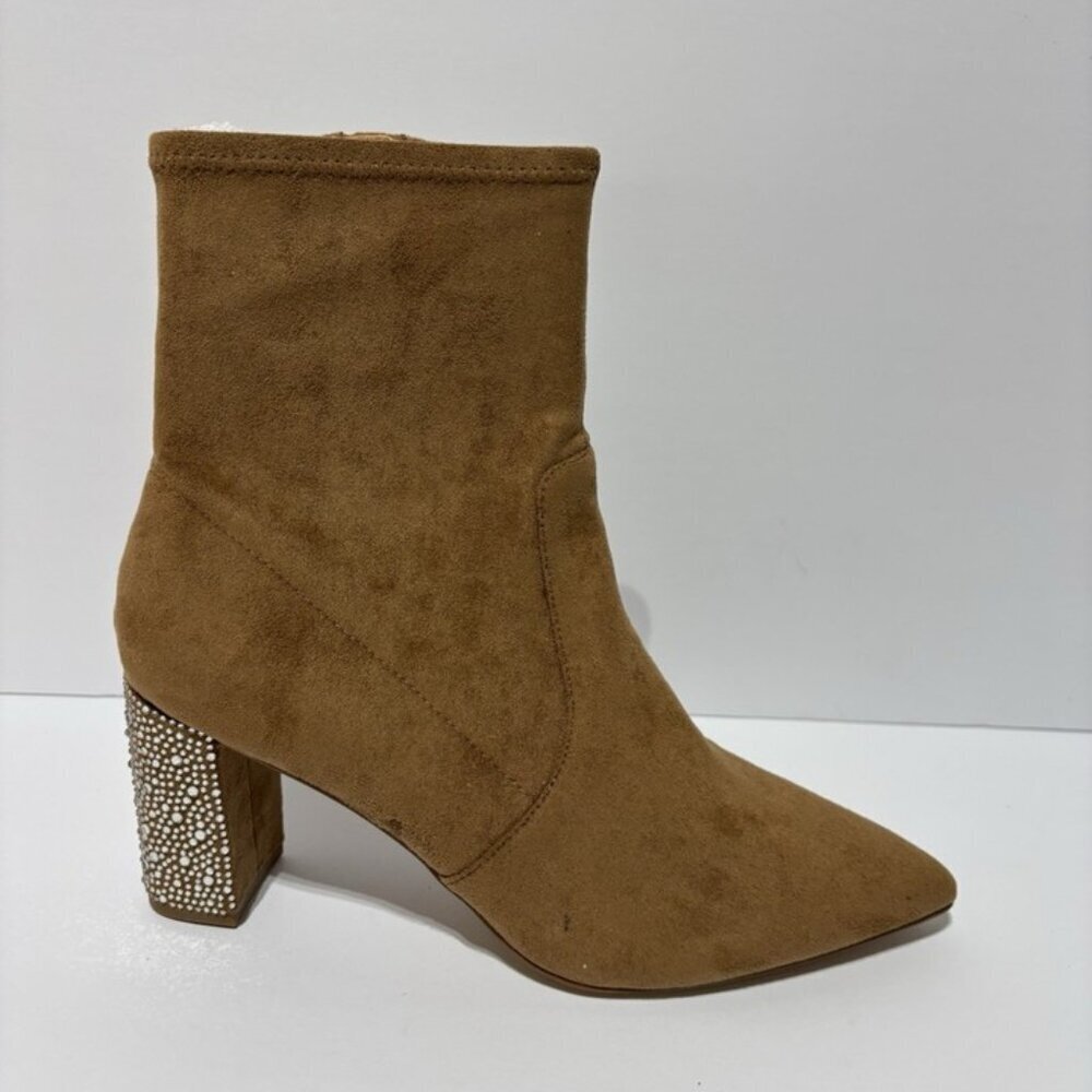 Jewel Badgley Mischka Women’s Gina Brown Zip Bootie, Size 9.5 M